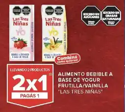 Carrefour Las tres niñas alimento bebible a base de yogur frutilla/vainilla oferta