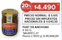 Carrefour Marbella filet de anchoas oferta