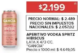 Carrefour Gancia aperitivo vodka spritz hibiscus lata oferta