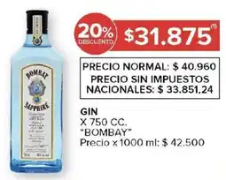 Carrefour Bombay gin oferta