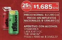Carrefour Dr. lemon aperitivo con alcohol v/sabores lata oferta