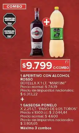 Carrefour Martini 1 aperitivo con alcohol rosso botella oferta