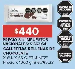 Carrefour Bulnez galletitas rellenas de chocolate oferta