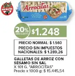 Carrefour Arrocita galletas de arroz con sésamo sin sal oferta