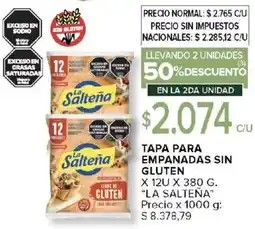 Carrefour La salteña tapa para empanadas sin gluten oferta