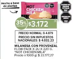 Carrefour Not chicken mila milanesa con provenzal flow oferta