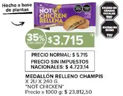 Carrefour Not chicken medallón relleno champis oferta