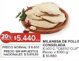 Carrefour Carrefour milanesa de pollo congelada oferta