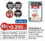 Carrefour Paladini mortadela feteada fetas finas oferta
