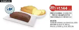 Carrefour Budín sabor vainilla/chocolate/ marmolado oferta