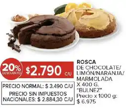 Carrefour Bulnez rosca de chocolate/ limón/naranja/ marmolada oferta