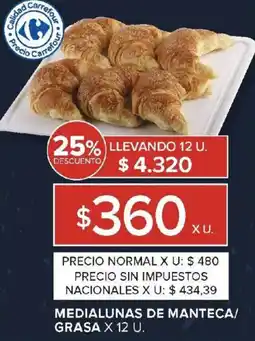Carrefour Medialunas de manteca/ grasa oferta