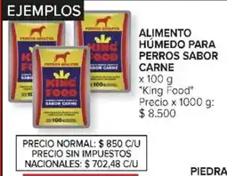 Carrefour King food alimento húmedo para perros sabor carne oferta