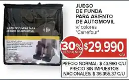 Carrefour Carrefour juego de funda para asiento de automovil v/ colores oferta
