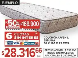 Carrefour Colchón juvenil espuma oferta