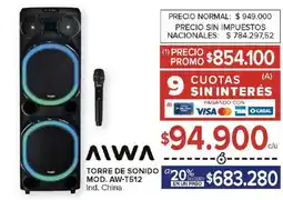 Carrefour AIWA torre de sonido oferta