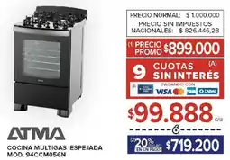 Carrefour ATMA cocina multigas espejada oferta