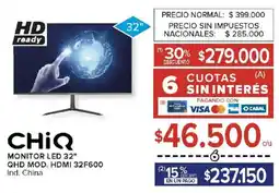 Carrefour Chiq monitor led 32" oferta
