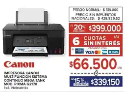 Carrefour Canon impresora multifunción sistema continuo mega tank oferta