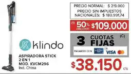 Carrefour Klindo aspiradora stick 2 en 1 oferta