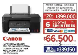 Carrefour Canon impresora multifunción sistema continuo mega tank oferta