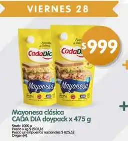 Supermercados Buenos Días Cada dia mayonesa clásica doypack oferta