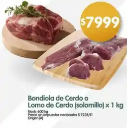 Supermercados Buenos Días Bondiola de cerdo o lomo de cerdo oferta