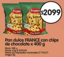 Supermercados Buenos Días France pan dulce con chips de chocolate oferta