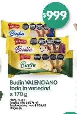 Supermercados Buenos Días Valenciano budín toda la variedad oferta