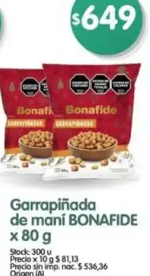 Supermercados Buenos Días Bonafide garrapiñada de maní oferta