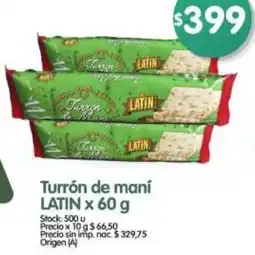 Supermercados Buenos Días Latin turrón de maní oferta