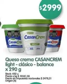 Supermercados Buenos Días Casancrem queso crema light-clásico-balance oferta