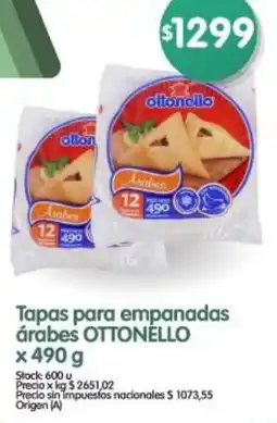 Supermercados Buenos Días Ottonello tapas para empanadas árabes oferta
