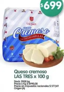Supermercados Buenos Días Las tres queso cremoso oferta