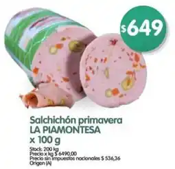 Supermercados Buenos Días La piamontesa salchichón primavera oferta