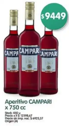 Supermercados Buenos Días Campari aperitivo oferta