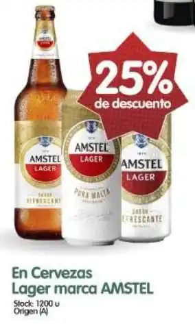 Supermercados Buenos Días Amstel en cervezas lager marca oferta