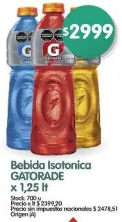 Supermercados Buenos Días Gatorade bebida isotonica oferta