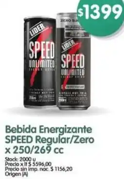 Supermercados Buenos Días Speed bebida energizante regular/zero oferta