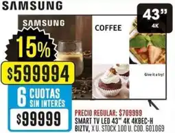 Coto Samsung smart tv 43" oferta