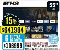 Coto Ths smart tv led 55" oferta