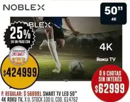 Coto Noblex smart tv led 50" oferta