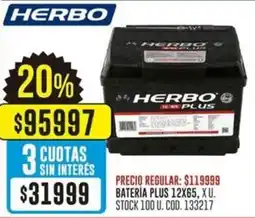 Coto Herbo bateria plus 12X65 oferta