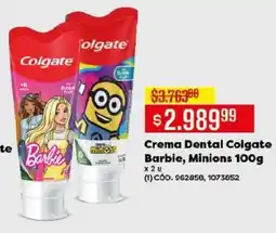 Makro Crema dental colgate barbie, minions oferta