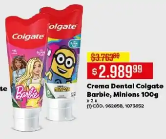Makro Crema dental colgate barbie, minions oferta