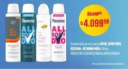 Makro Dove, dove men, rexona y rexona men desodorante para el cuerpo oferta