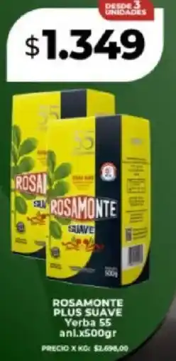 Supermayorista Vital Rosamonte plus suave yerba 55 anl. oferta