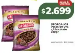 Supermayorista Vital Georgalos pasas de uva c/chocolate oferta