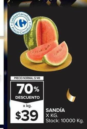 Carrefour Market Sandía 70% Descuento oferta