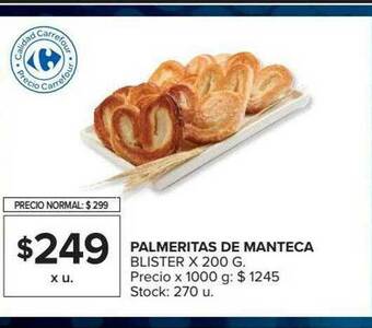 Carrefour Market Palmeritas De Manteca Blister oferta